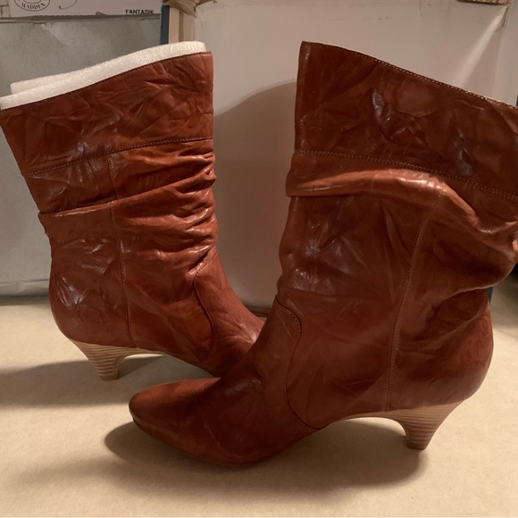 Jessica Simpson Brown Leather Slouch Boots - Picture 8 of 9